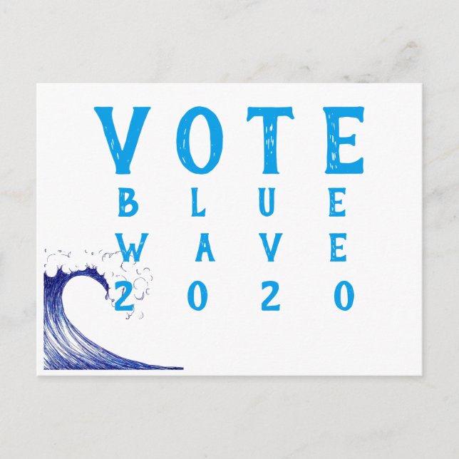 Vote Blue Wave 2020! Postcard (Front)