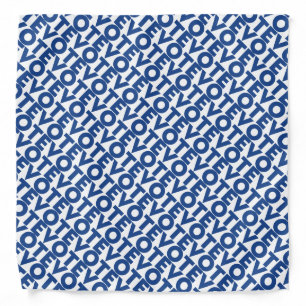 vote blue white bandana