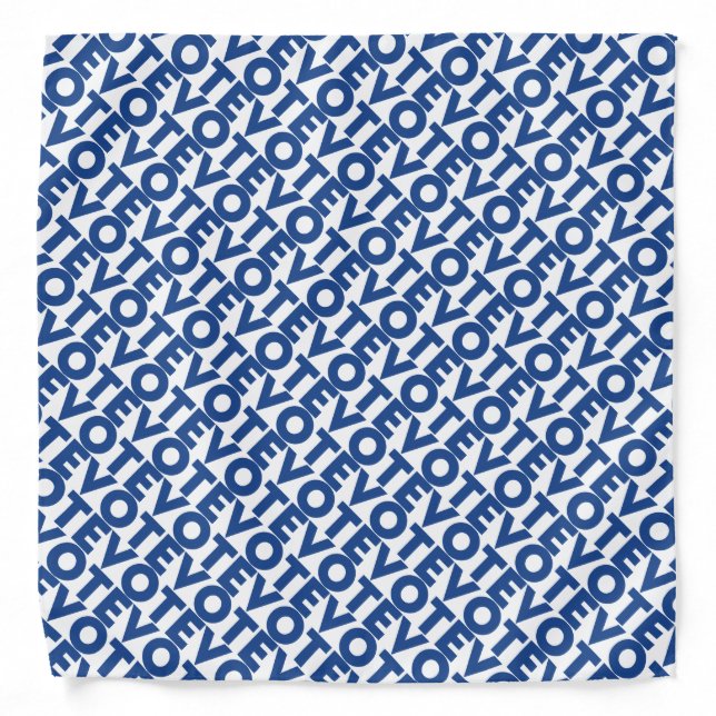 vote blue white bandana (Front)