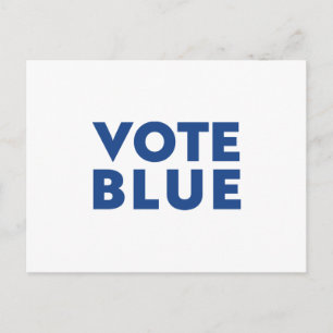 Vote blue white blue modern typography simple postcard