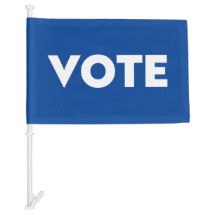Vote blue white Car Flag