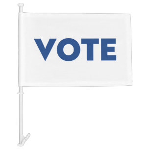 Vote blue white - Car Flag
