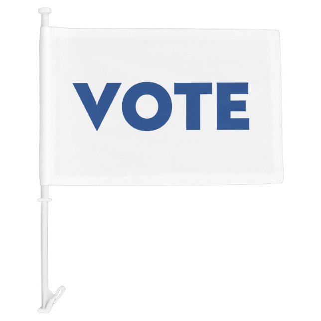 Vote blue white - Car Flag (Front)