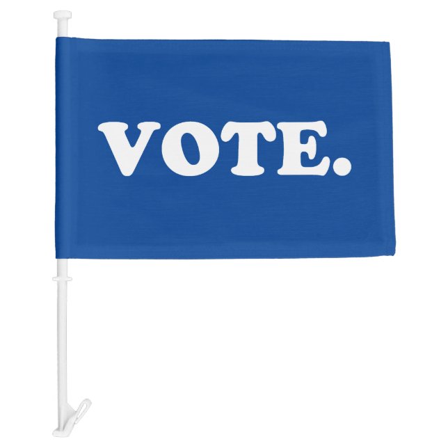 Vote blue white - Car Flag (Front)