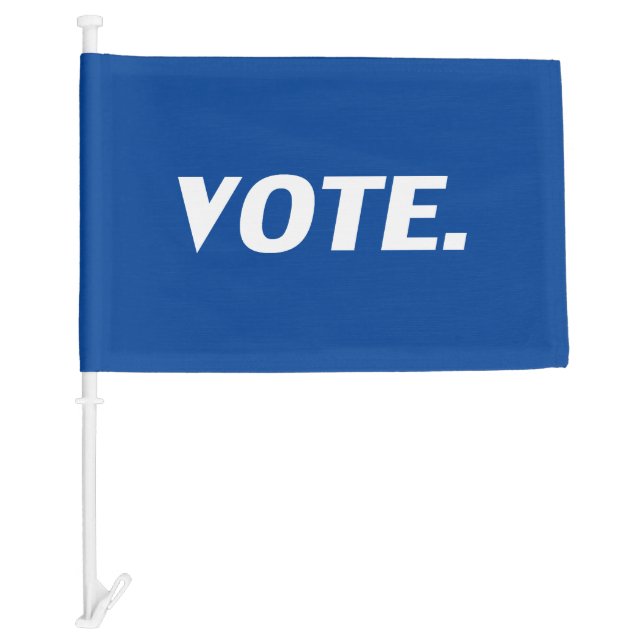 "vote" blue white car flag (Front)