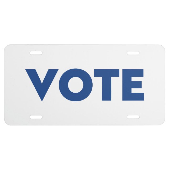 "Vote" Blue white - car License Plate (Front)