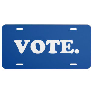 "Vote" Blue white - car License Plate