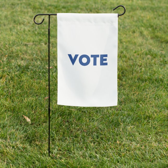 "Vote" blue white - Garden Flag (In SItu)