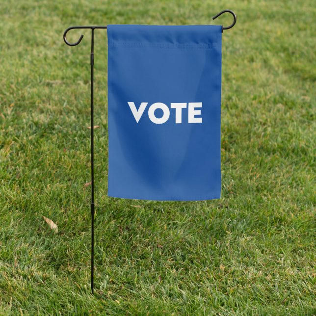 "Vote" blue white - Garden Flag (In SItu)