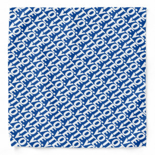 "Vote" - blue white pattern Bandana