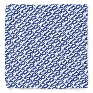 "Vote" - blue white pattern Bandana