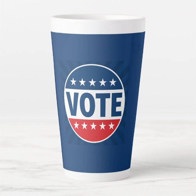 VOTE Bold Campaign Badge Design Latte Mug (Front)
