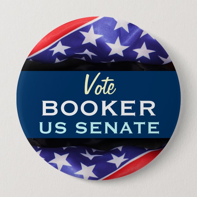 Vote BOOKER US Senate Retro Campaign Button (Front)