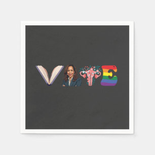 VOTE Books Uterus LGBT Kamala Harris Walz Election Napkins