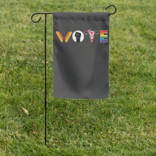 VOTE Books Uterus LGBT Support Garden Flag
