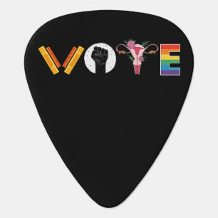 VOTE Books Uterus LGBT Support Guitar Pick