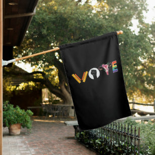 VOTE Books Uterus LGBT Support House Flag