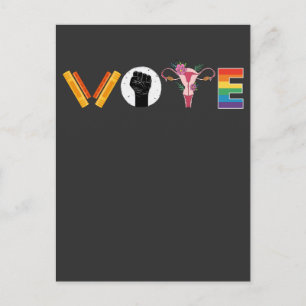 VOTE Books Uterus LGBT Support Invitation Postcard