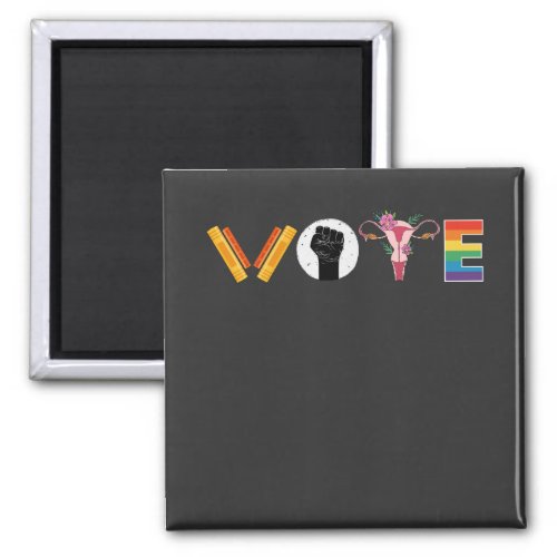 VOTE Books Uterus LGBT Support Magnet