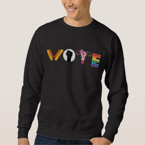 VOTE Books Uterus LGBT Support Sweatshirt