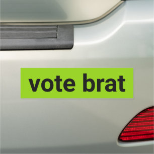 Vote brat kamala simple black and lime green car magnet