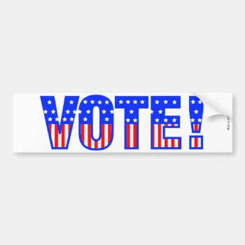 Vote Bumper Sticker by Hodge_Retailers at Zazzle
