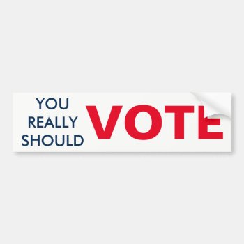 Vote Bumper Sticker by FuzzyCozy at Zazzle