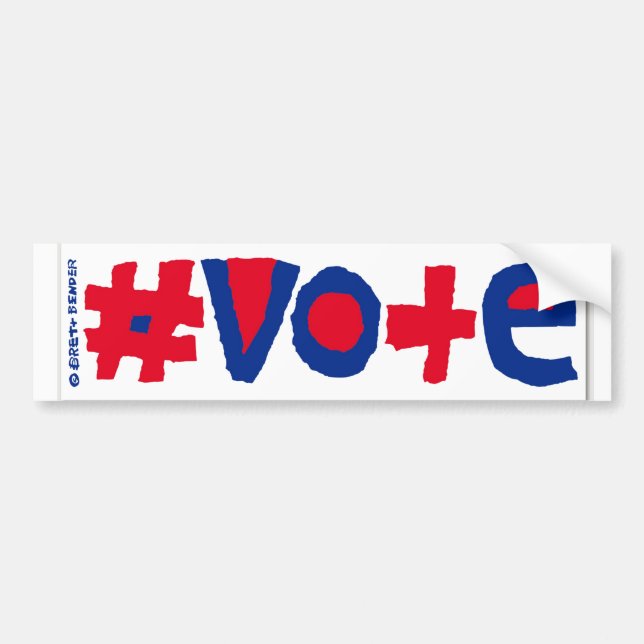 #vote Bumper Sticker/Red White and Blue Bumper Sticker (Front)