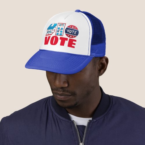 VOTE Button Election Day Voting Ballot Box Trucker Hat