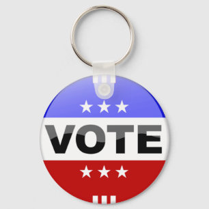 Vote Button Keychain