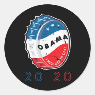 Vote Button Vintage Funny Obama Colorful Design  Classic Round Sticker