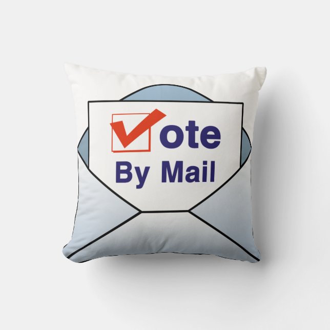 Vote By Mail Throw Pillow (Front)