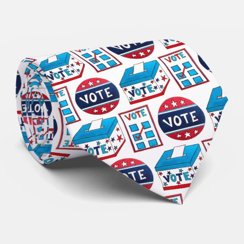 VOTE Candidate Election Day USA Voting Ballot Neck Tie
