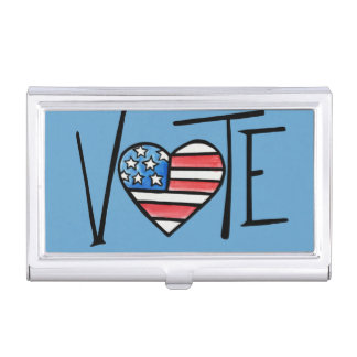 VOTE CAR MAGNET BUSINESS CARD CASE