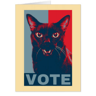 VOTE Card featuring Manny Halloween Cat