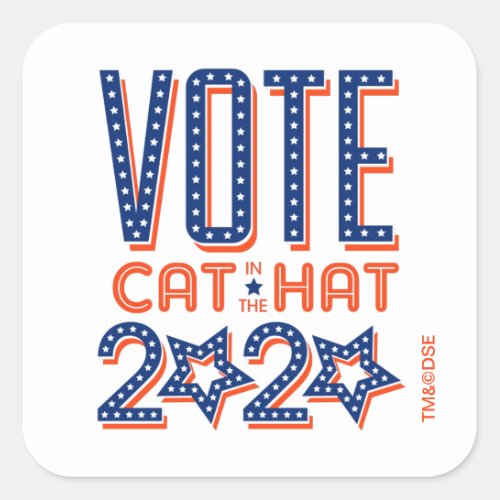 Vote Cat in the Hat 2020 Square Sticker