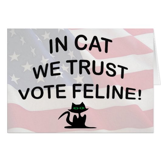 Vote Cat with American Flag (Front Horizontal)