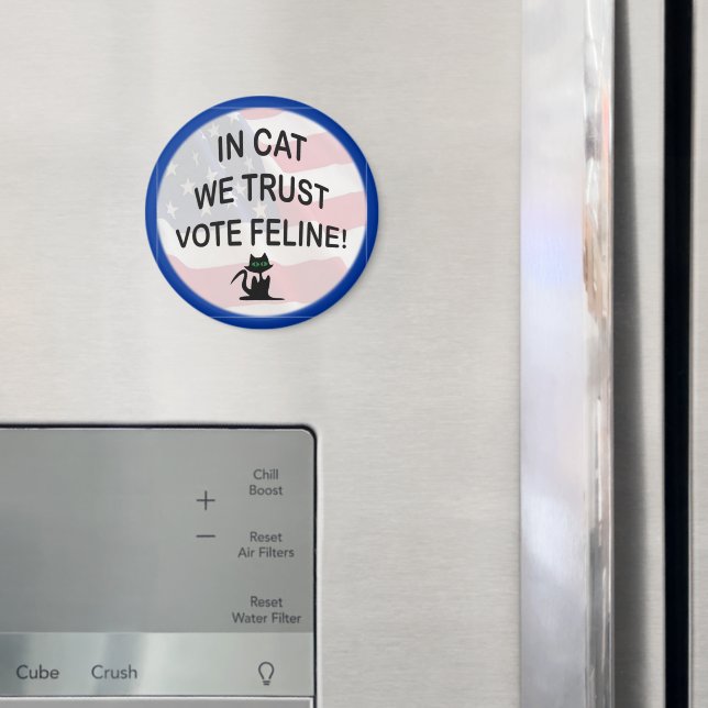 Vote Cat with American Flag Magnet (In Situ (Fridge))