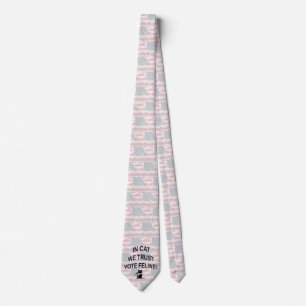 Vote Cat with American Flag Tie