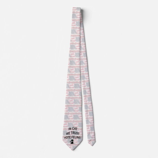 Vote Cat with American Flag Tie (Front)