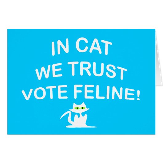 Vote Cat with White Text Cards (Front Horizontal)