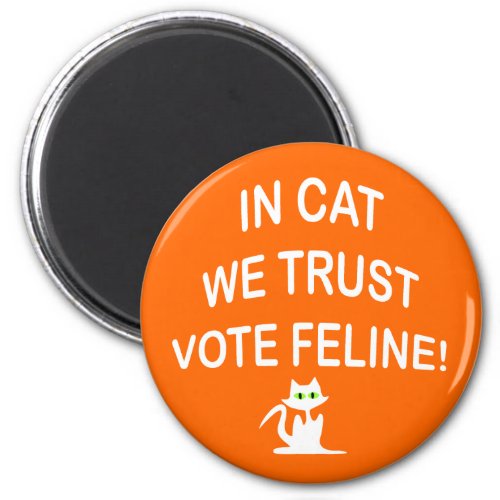 Vote Cat with White Text Magnet