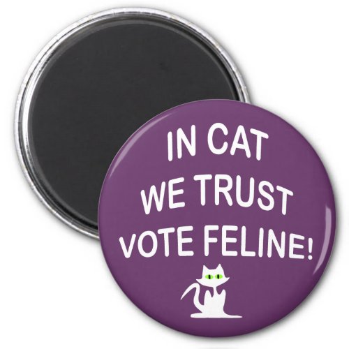 Vote Cat with White Text Magnet