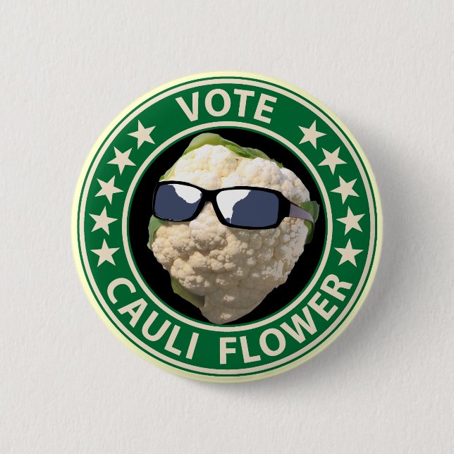 Vote Cauli Flower Pinback Button (Front)