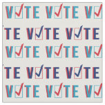 Vote check mark white pattern fabric