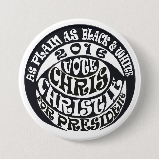 Vote Chris Christie for President Button (Front)