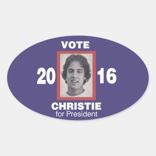 Vote Christie for President 2016 Oval Sticker