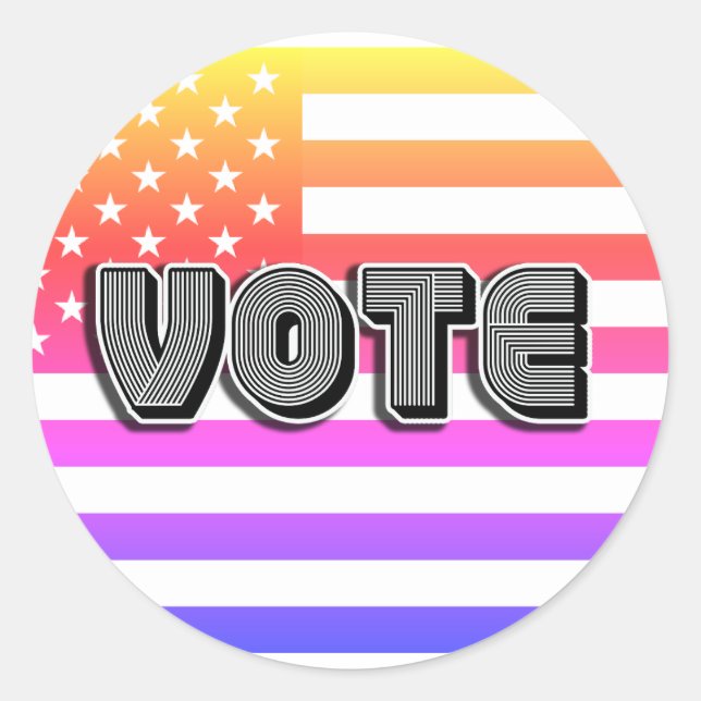VOTE CLASSIC ROUND STICKER (Front)