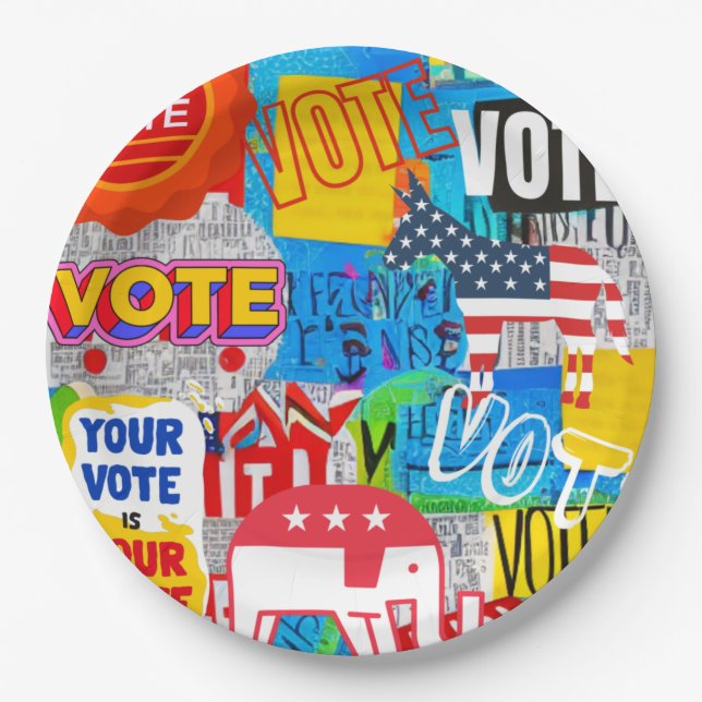 Vote Collection Paper Plates (Front)