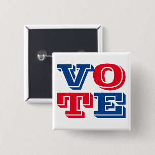 VOTE Custom Text and Colors Blue Red White Button